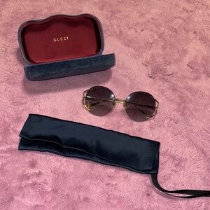 Gucci Gold Sunglasses with Metallic Frames